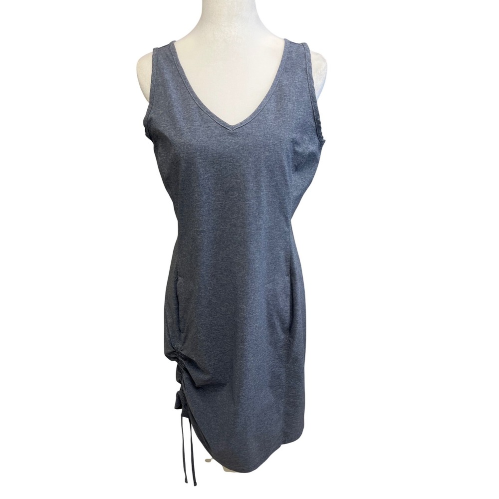 Active Columbia Dress Sleeveless V-Neck Cinch Side Gray Sz S Gorpcore Hiking